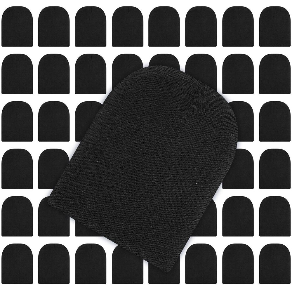6132 48 Pcs Winter Beanies Bulk Beanie Hats Warm Knitted Cuffed Skull Cap